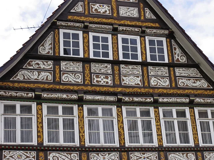 Gerahmter Druck : Rinteln, Fachwerkhaus. Gerahmter Druck : Rinteln, Fachwerkhaus.
