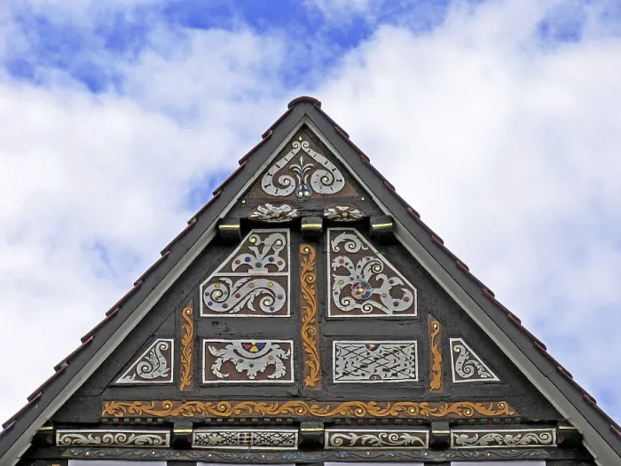 Gerahmter Druck : Rinteln, Fachwerkhaus. Gerahmter Druck : Rinteln, Fachwerkhaus.