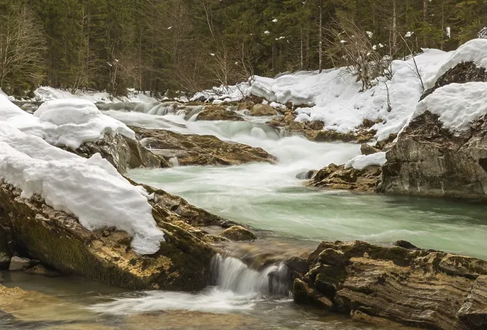 Gerahmter Druck : Am Rissbach im Winter. Gerahmter Druck : Am Rissbach im Winter.