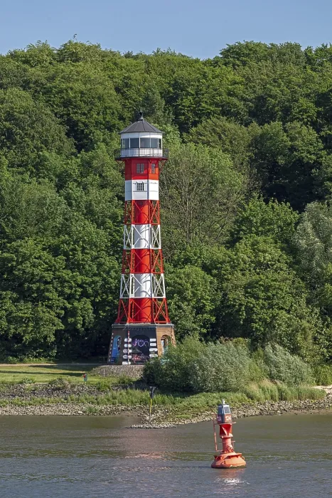 Gerahmter Druck : Leuchtturm Rissen, Vortisch. Gerahmter Druck : Leuchtturm Rissen, Vortisch.
