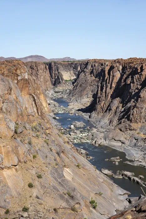 Gerahmter Druck : Bett des Orange Flusses mit Abfall, Augrabies-Fälle-Nationalpark, Nordkap, Südafrika Gerahmter Druck : Bett des Orange Flusses mit Abfall, Augrabies-Fälle-Nationalpark, Nordkap, Südafrika