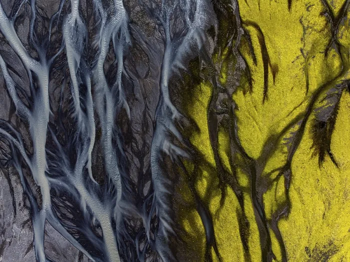 Gerahmter Druck : Fluss, Flusslauf, Flussdelta Gerahmter Druck : Fluss, Flusslauf, Flussdelta