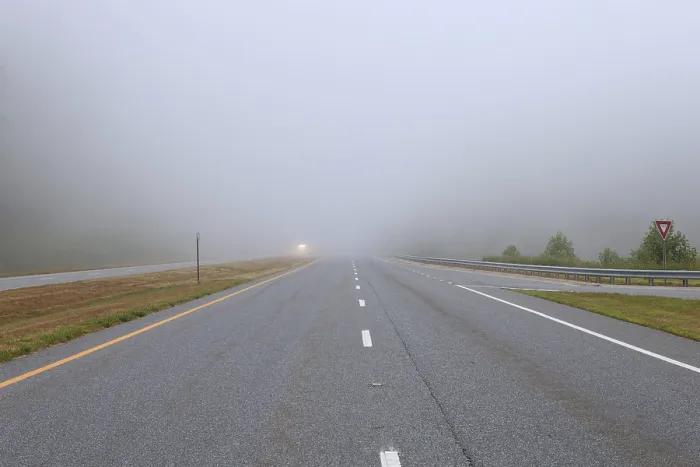 Gerahmter Druck : Straße und Nebel Gerahmter Druck : Straße und Nebel