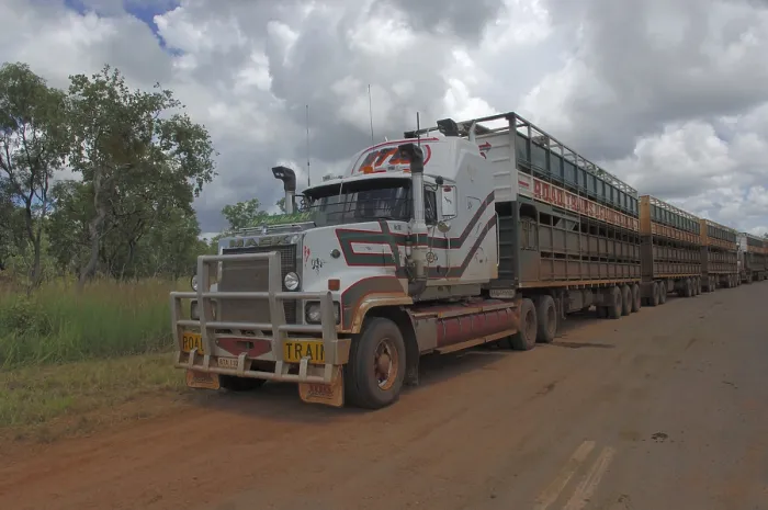 Gerahmter Druck : Lkw-Kette in der Outback, Australien. Gerahmter Druck : Lkw-Kette in der Outback, Australien.