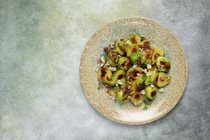 Gerahmter Druck : Geröstete Blumenkohl, mit Speck. Gerahmter Druck : Geröstete Blumenkohl, mit Speck.