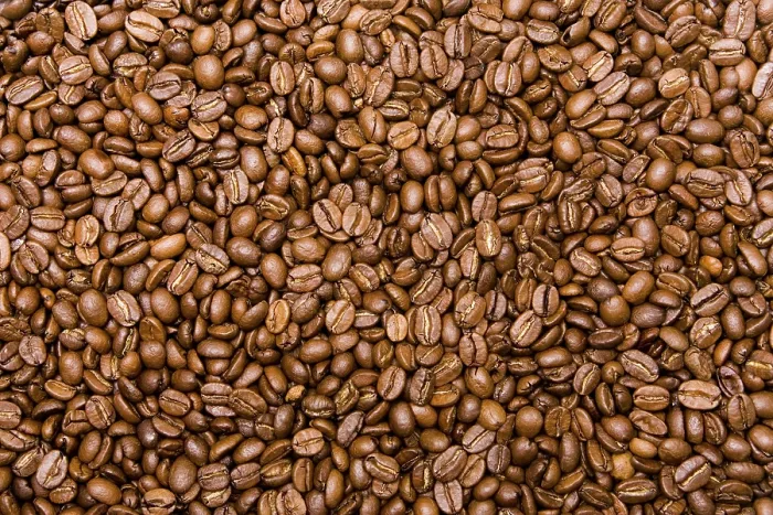 Gerahmter Druck : Geröstete Kaffeebohnen. Gerahmter Druck : Geröstete Kaffeebohnen.