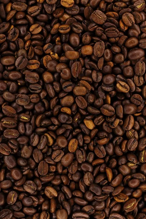 Gerahmter Druck : Geröstete Kaffeebohnen. Gerahmter Druck : Geröstete Kaffeebohnen.