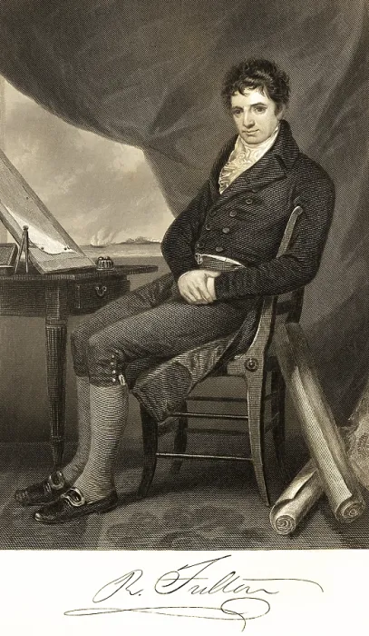 Gerahmter Druck : Robert Fulton (1765-1815) Ingenieur. Gerahmter Druck : Robert Fulton (1765-1815) Ingenieur.