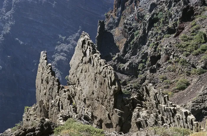 Gerahmter Druck : Felsformationen am Caldera de Taburiente. Gerahmter Druck : Felsformationen am Caldera de Taburiente.