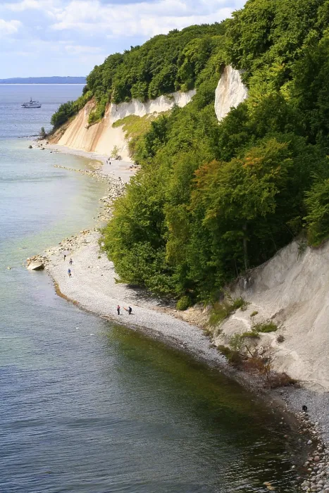 Gerahmter Druck : Felsiger Strand mit den einzigartigen Kalkklippen und Eichenwald. Gerahmter Druck : Felsiger Strand mit den einzigartigen Kalkklippen und Eichenwald.