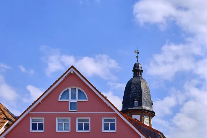 Gerahmter Druck : Dachkonstruktionen und Turm von St. Gerahmter Druck : Dachkonstruktionen und Turm von St.