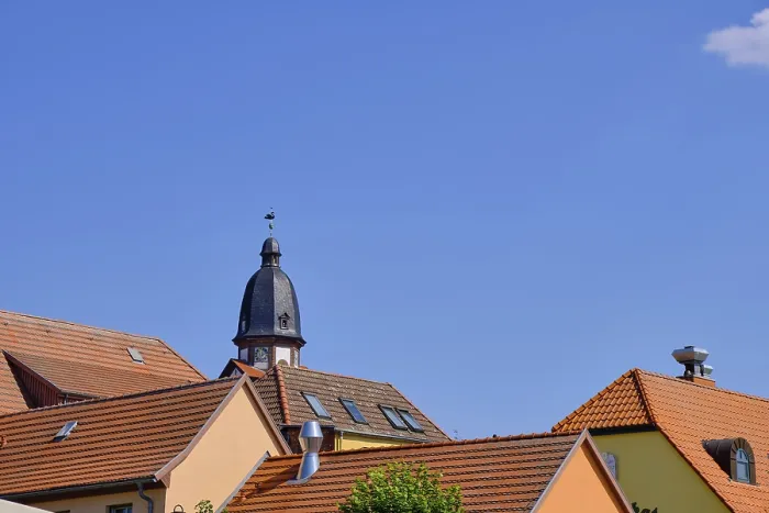 Gerahmter Druck : Dachkonstruktionen und Turm von St Gerahmter Druck : Dachkonstruktionen und Turm von St