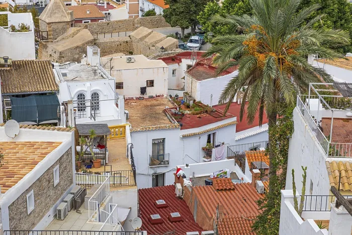 Gerahmter Druck : Über den Dächern der Altstadt von Eivissa. Gerahmter Druck : Über den Dächern der Altstadt von Eivissa.