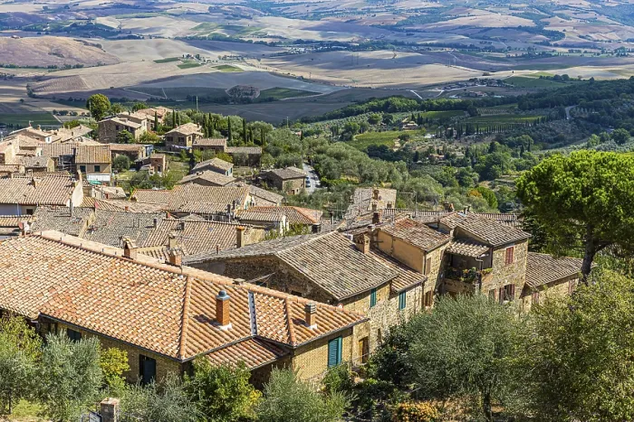 Gerahmter Druck : Über den Dächern von Montalcino. Gerahmter Druck : Über den Dächern von Montalcino.