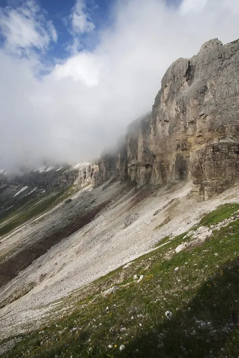 Gerahmter Druck : Rosengarten-Massiv mit Wolken