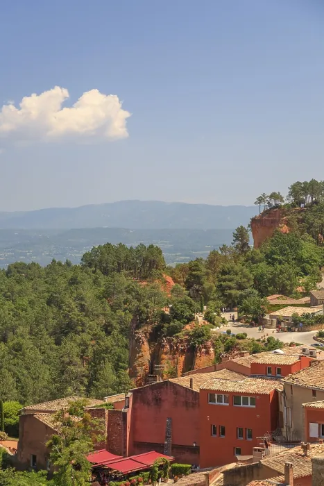 Gerahmter Druck : Roussillon (Vaucluse), Ockerfelsen. Gerahmter Druck : Roussillon (Vaucluse), Ockerfelsen.