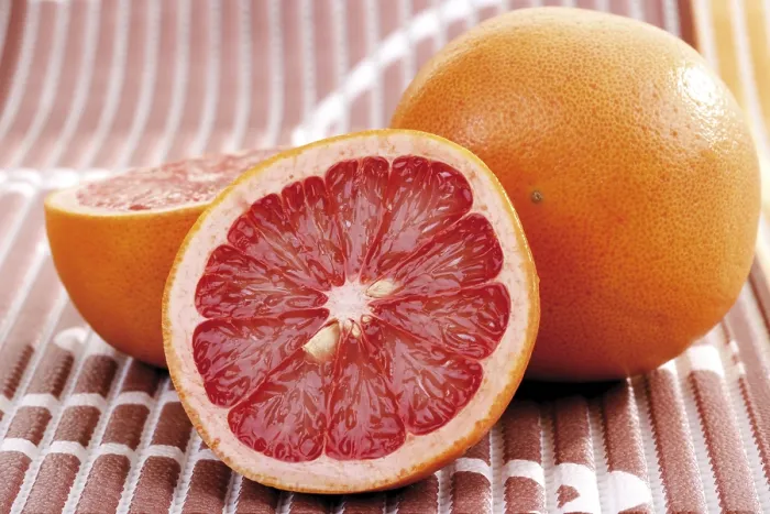 Gerahmter Druck : Rubinrote Grapefrüchte (Citrus x paradisi) Gerahmter Druck : Rubinrote Grapefrüchte (Citrus x paradisi)