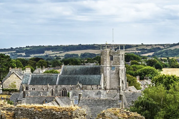 Gerahmter Druck : Ruinen von Corfe Castle, Wareham Gerahmter Druck : Ruinen von Corfe Castle, Wareham