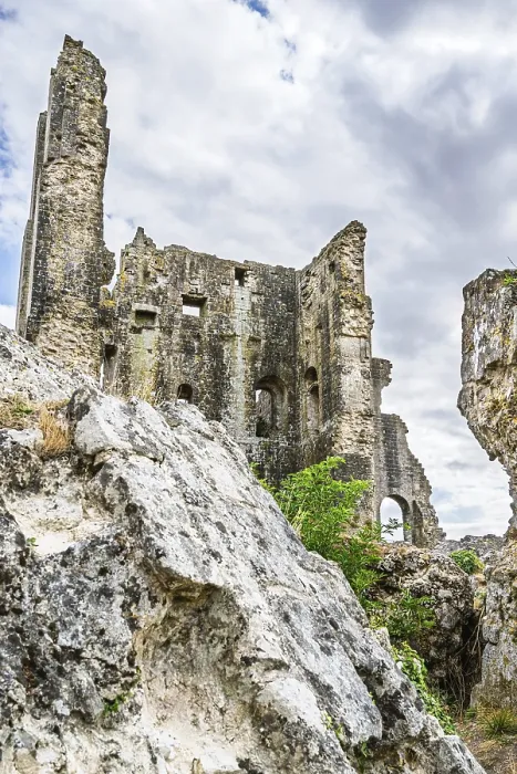 Gerahmter Druck : Ruinen von Corfe Castle, Wareham