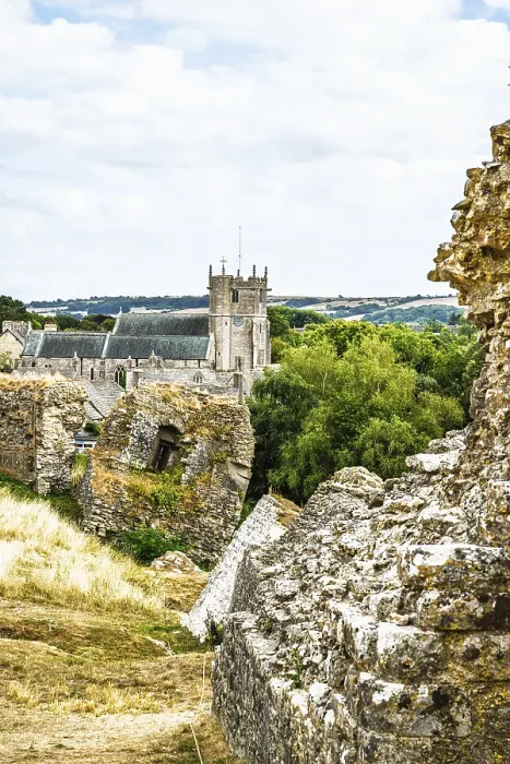 Gerahmter Druck : Ruinen von Corfe Castle, Wareham Gerahmter Druck : Ruinen von Corfe Castle, Wareham