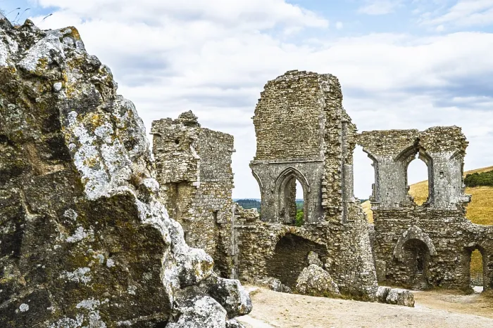 Gerahmter Druck : Ruinen von Corfe Castle, Wareham Gerahmter Druck : Ruinen von Corfe Castle, Wareham