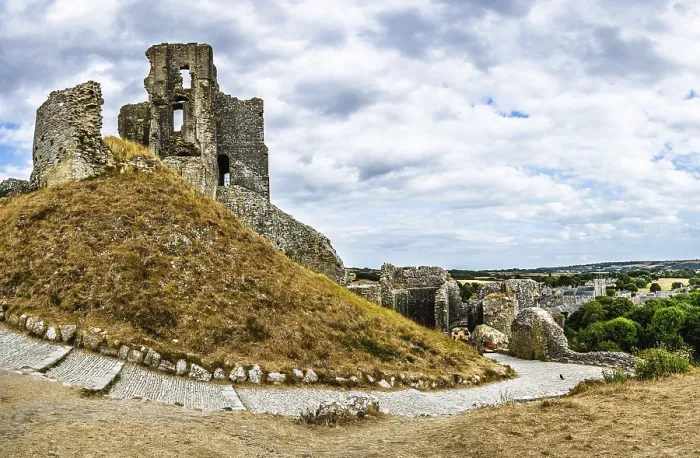 Gerahmter Druck : Ruinen von Corfe Castle, Wareham Gerahmter Druck : Ruinen von Corfe Castle, Wareham
