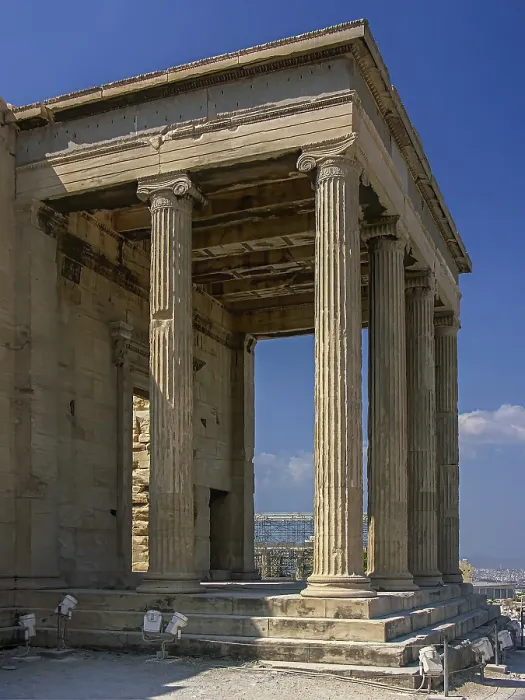 Gerahmter Druck : Ruinen des Erechtheions auf der Akropolis.
