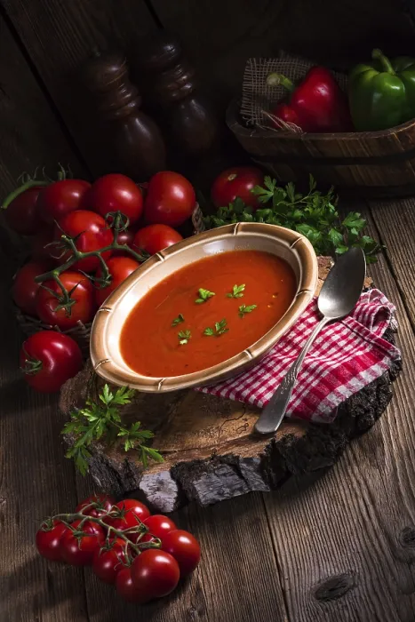 Gerahmter Druck : Landwirtschaftliche Tomatensuppe Gerahmter Druck : Landwirtschaftliche Tomatensuppe