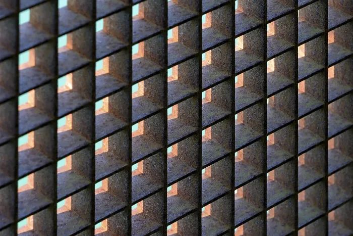 Gerahmter Druck : Rostiger Raster, Hintergrundbild. Gerahmter Druck : Rostiger Raster, Hintergrundbild.