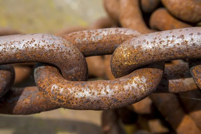 Gerahmter Druck : Rostiger großer Metallketten. Gerahmter Druck : Rostiger großer Metallketten.