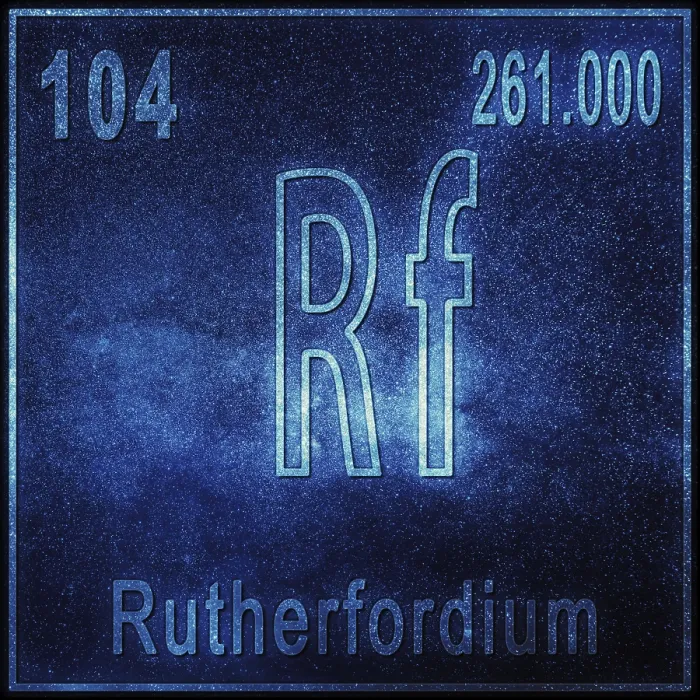 Gerahmter Druck : Rutherfordiumchemisches Element Gerahmter Druck : Rutherfordiumchemisches Element