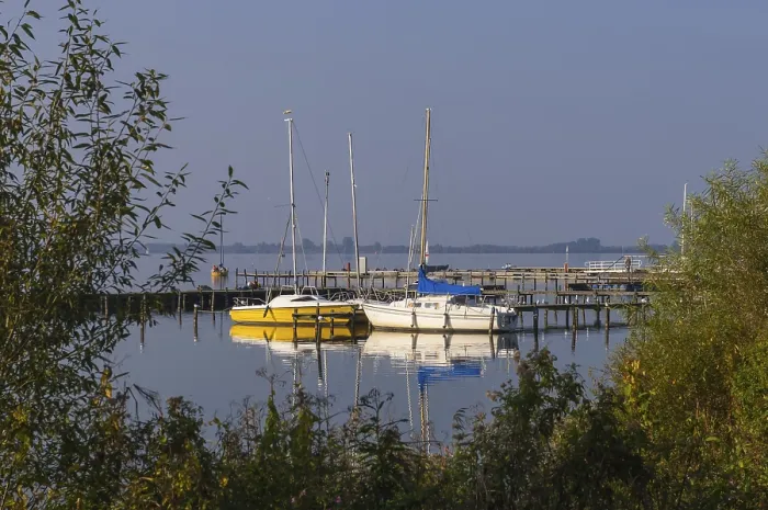 Gerahmter Druck : Sailingboote am Dummersee, Hafen Lembruch, Niedersachsen Gerahmter Druck : Sailingboote am Dummersee, Hafen Lembruch, Niedersachsen