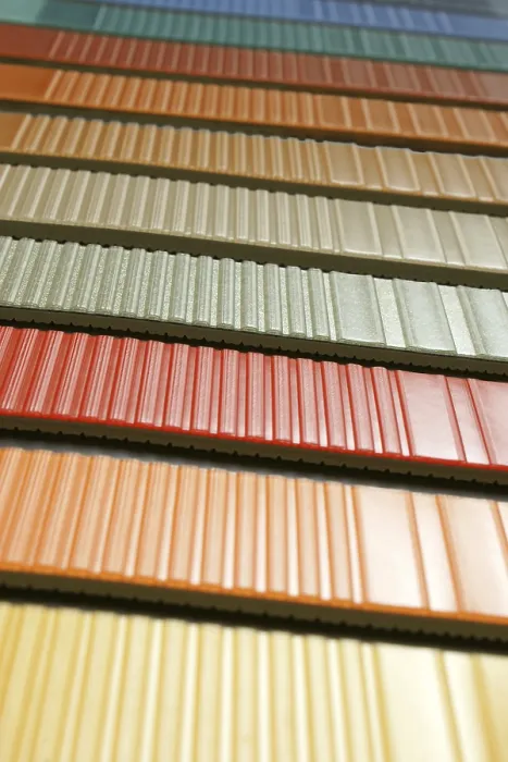 Gerahmter Druck : Die Proben der Sammlung multikolorierter Linoleum. Gerahmter Druck : Die Proben der Sammlung multikolorierter Linoleum.