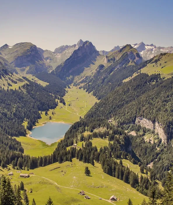 Gerahmter Druck : Samtisersee, Altmann und Santis Gerahmter Druck : Samtisersee, Altmann und Santis