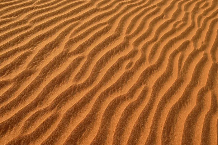 Gerahmter Druck : Sandwellen auf einer Sanddüne, Tassili n'Ajjer, Sahara-Wüste, Nordafrika, Algerien Gerahmter Druck : Sandwellen auf einer Sanddüne, Tassili n'Ajjer, Sahara-Wüste, Nordafrika, Algerien