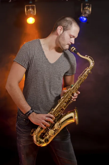 Gerahmter Druck : Saxophonspieler Gerahmter Druck : Saxophonspieler