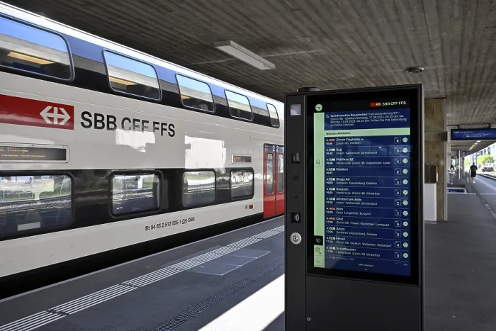 Gerahmter Druck : SBB-Fahrplan und Personenzug Gerahmter Druck : SBB-Fahrplan und Personenzug