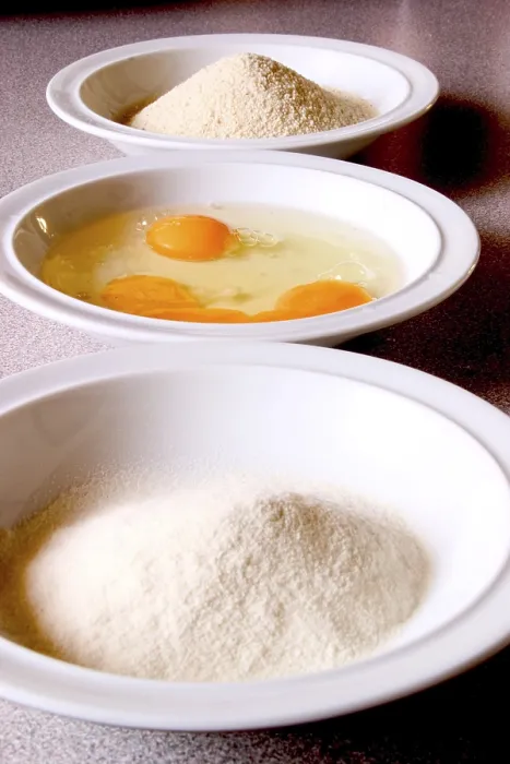 Gerahmter Druck : Schnitzel kochen Gerahmter Druck : Schnitzel kochen