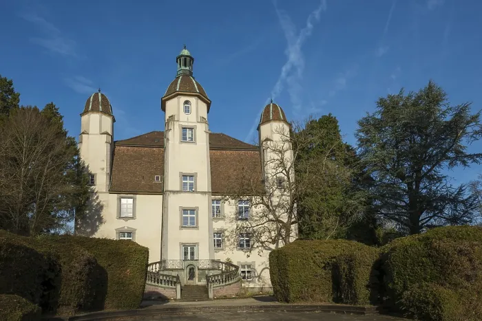 Gerahmter Druck : Schloss Schönau in Bad Säckingen, Hochrhein, Rhein, Schwarzwald, Baden-Württemberg, Deutschland Gerahmter Druck : Schloss Schönau in Bad Säckingen, Hochrhein, Rhein, Schwarzwald, Baden-Württemberg, Deutschland