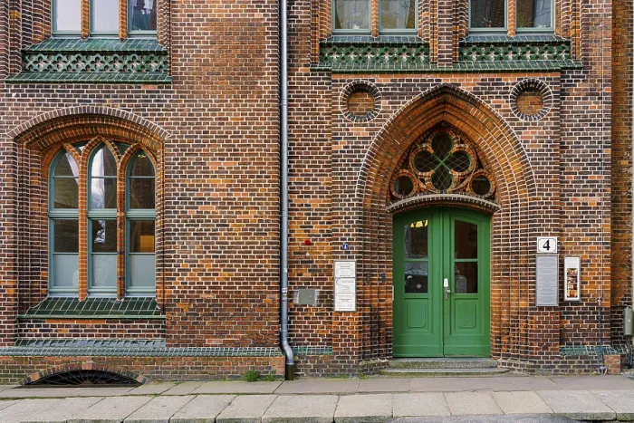 Gerahmter Druck : Ehemalige Realschule von 1875 Gerahmter Druck : Ehemalige Realschule von 1875
