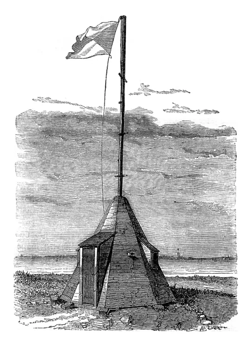 Gerahmter Druck : Semaphor Insel Aix, Unterer Charente Gerahmter Druck : Semaphor Insel Aix, Unterer Charente