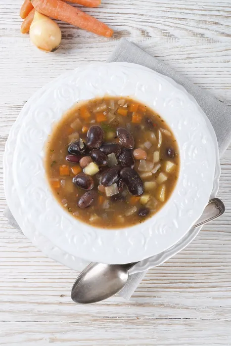 Gerahmter Druck : Scharfer Bohnensuppe Gerahmter Druck : Scharfer Bohnensuppe