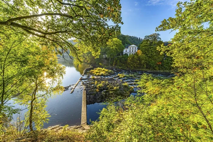 Gerahmter Druck : Der Wasserfall Sieg am Fluss Sieg. Gerahmter Druck : Der Wasserfall Sieg am Fluss Sieg.