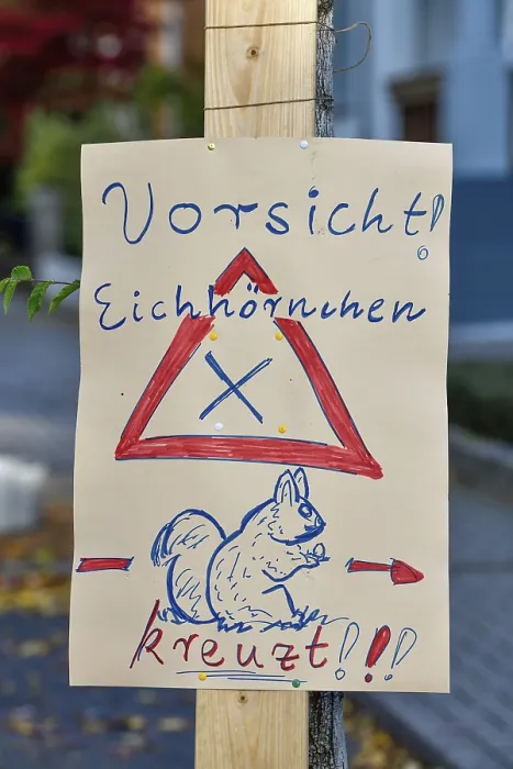 Gerahmter Druck : Warnschild Squirrel kreuzt, Achern Gerahmter Druck : Warnschild Squirrel kreuzt, Achern