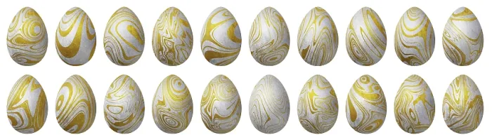 Gerahmter Druck : Silber und Gold Ostereier Set Gerahmter Druck : Silber und Gold Ostereier Set