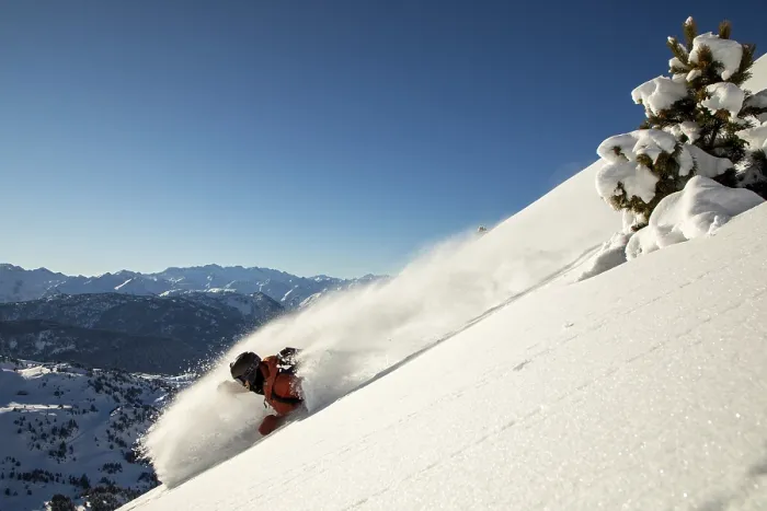 Gerahmter Druck : Ein Skifahrer in dynamischer Aktion. Gerahmter Druck : Ein Skifahrer in dynamischer Aktion.