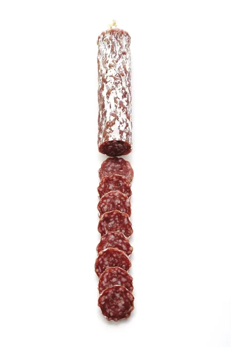 Gerahmter Druck : Gewürztes Salami-Stück Gerahmter Druck : Gewürztes Salami-Stück