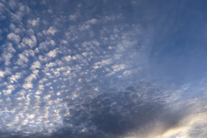 Gerahmter Druck : Cirrocumulus-Wolken am Abendhimmel in Bayern, Deutschland Gerahmter Druck : Cirrocumulus-Wolken am Abendhimmel in Bayern, Deutschland