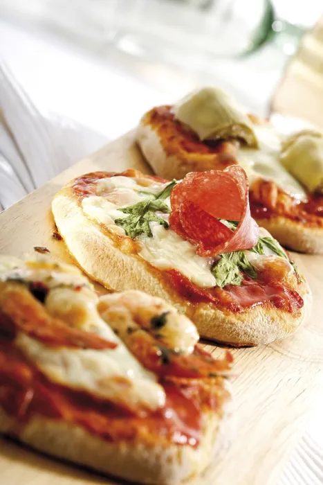 Gerahmter Druck : Kleine Pizzen Gerahmter Druck : Kleine Pizzen