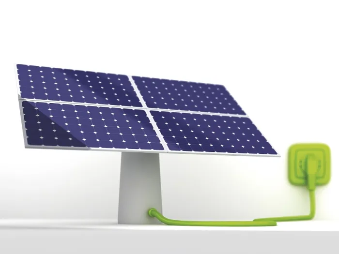 Gerahmter Druck : Solarmodul, grüner Stecker oder Stromanschluss und Stecker. Gerahmter Druck : Solarmodul, grüner Stecker oder Stromanschluss und Stecker.